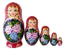 Red toy Nesting doll 5 pieces T2104040