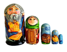 Blue, Gray, Yellow toy Russian nesting doll - Gold fish T2104055