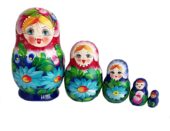 Blue, Purple toy Nesting dolls 5 pieces T2104026