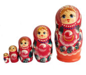 Red toy Stacking Dolls - 5 pieces T2104038