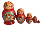 Red toy 5 pieces red nesting doll T2104036
