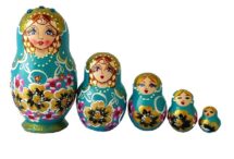 Blue toy Traditional blue matryoshka 5 pieces T2104028