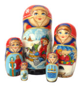 Blue toy Matryoshka - Folk Tale T2104003
