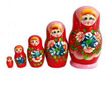 Pink, Red toy Russian nesting doll red T2004019