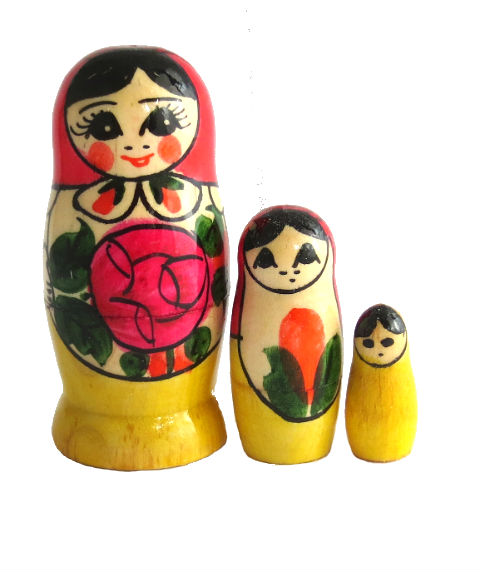 Red, Yellow toy Classic 3-piece nesting doll T2104075