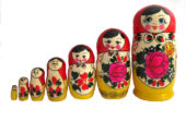 Red, Yellow toy Classic 7-piece nesting doll T2104072