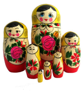 Red, Yellow toy Classic 7-piece nesting doll T2104073