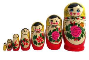 Red, Yellow toy Classic 7-piece nesting doll T2104073