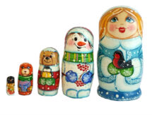 5-tlg Weihnachten Matroschka Babuschka Matrjoschka Russian Nesting Dolls 