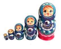 Nesting Russian Doll Matryoshka Babushka SMALL Hand Painted SIDOROVA signed 5 