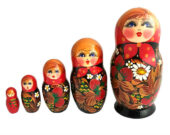 Black, Red toy Russian doll-Traditional-5-pieces-The-Strawberries T2105006