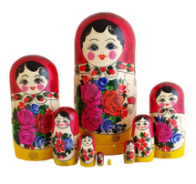Red, Yellow toy Classic Matryoshka - Traditional (9 pieces) T2104068