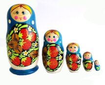 Blue toy Russian doll with strawberry 5pieces T2105013