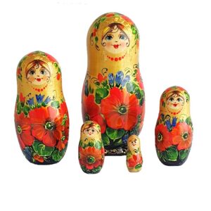 gold toy Matryoshka - Poppies T2106010