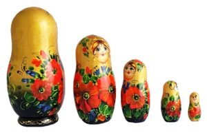 gold toy Matryoshka - Poppies T2106010