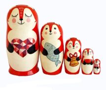 Red, White toy Russian dolls-Fox T2106008