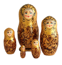 gold toy Matryoshka gold 5 pieces T211001