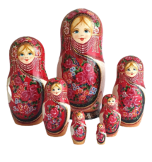 Red toy Nesting doll-Matryoshka red 7 pieces T9258 T2111006