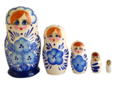White toy Russian doll 5 pieces white T2111003
