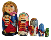 Blue, Red toy Russian doll 5 pieces - "The Nutcracker" T2111001