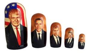 Brown toy Matryoshka 5 pieces - american president T2204008